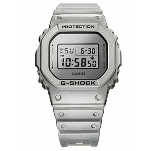 Angle shot of Casio G-Shock DW-5600FF-8ER Grey Resin Mens Watch on white background