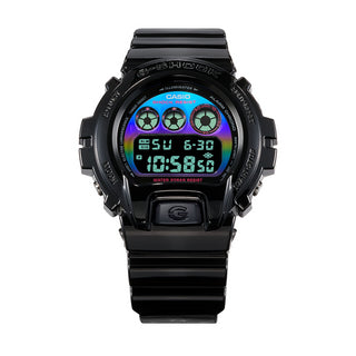 Angle shot of Casio G-Shock DW-6900RGB-1ER Black Resin Mens Watch on white background