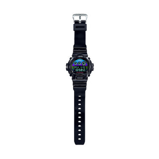 Angle shot of Casio G-Shock DW-6900RGB-1ER Black Resin Mens Watch on white background