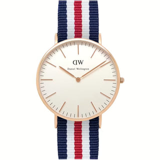 Front view of Daniel Wellington Canterbury DW00100002 Unisex Watch on white background