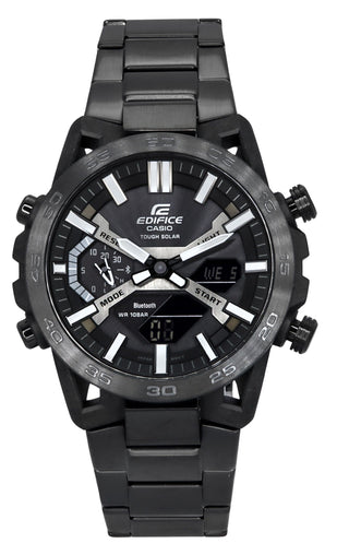 Front view of Casio ECB-2000DC-1B Mens Watch on white background