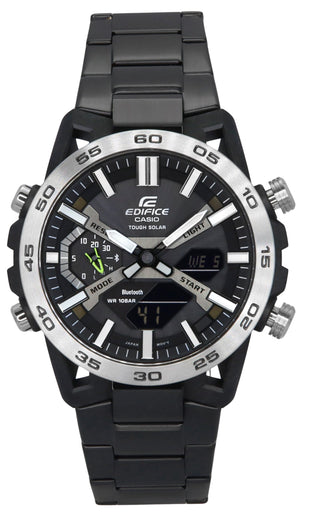 Front view of Casio ECB-2000DD-1A Mens Watch on white background