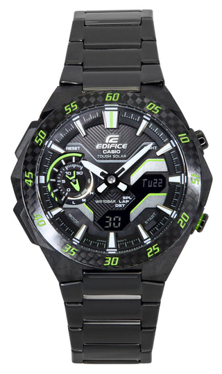 Front view of Casio ECB-2200RC-1A3 Mens Watch on white background