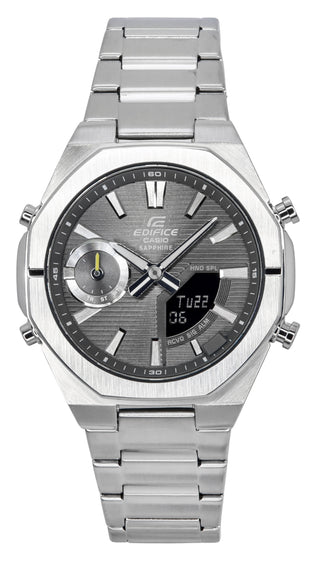 Front view of Casio ECB-S10D-8A Mens Watch on white background