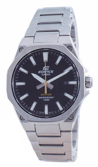 Front view of Casio EFR-S108D-1A Mens Watch on white background