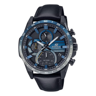 Front view of Casio Chrono Solar Night Light Serie EQS-940NL-1AVUEF Mens Watch on white background