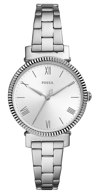 Front view of Fossil Daisy 3 Hand ES4864 Womens Watch on white background