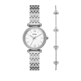 Front view of Fossil Carlie Special Pack + Bracelet ES5315SET Womens Watch on white background