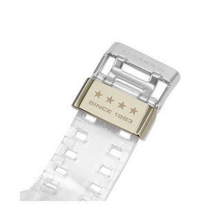 Angle shot of Casio Clear Remix 40Th Annivresary GA-114RX-7AER Mens Watch on white background