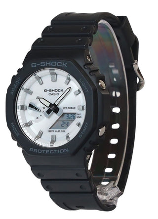 Front view of Casio GA-2100WD-1A Mens Watch on white background