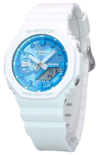 Front view of Casio GA-2100WS-7A Mens Watch on white background