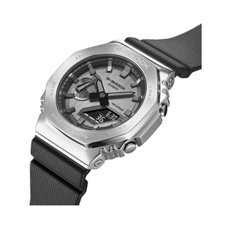 Angle shot of Casio G-Steel Tough Solar Bluetooth® Grey Dial GBM-2100-1AER Mens Watch on white background