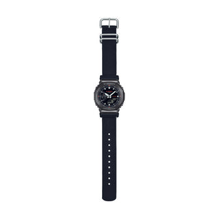 Angle shot of Casio G-Shock GM-2100CB-1AER Black Fabric Mens Watch on white background