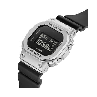 Angle shot of Casio The Origin Metal Covered Steel GM-5600U-1ER Mens Watch on white background