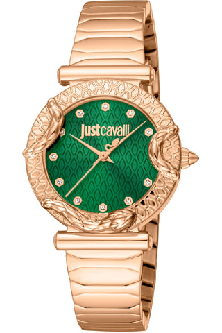 Front view of Just Cavalli Atrani Collection JC1L234M0245 Womens Watch on white background