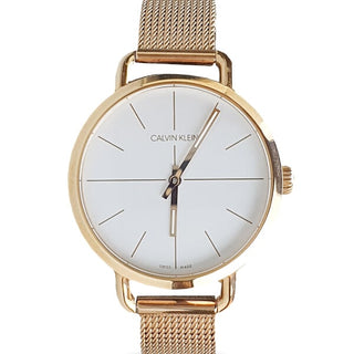 Front view of Calvin Klein Even K7B23626 White Dial Stainless Steel Womens Watch on white background