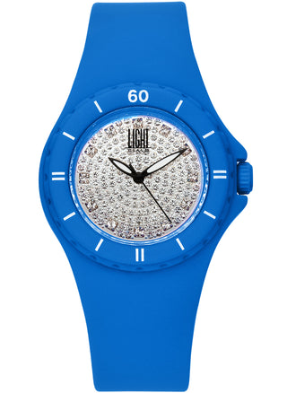 Front view of Light Time Lady Diver Blue L122AZ Womens Watch on white background