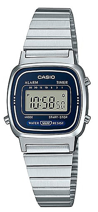 Front view of Casio LA-670WA-2D Womens Watch on white background