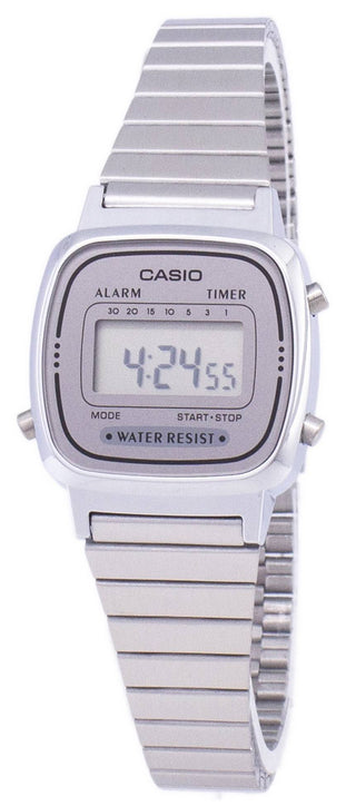 Front view of Casio LA670WA-7DF Womens Watch on white background