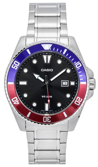 Front view of Casio MDV-107D-1A3 Mens Watch on white background