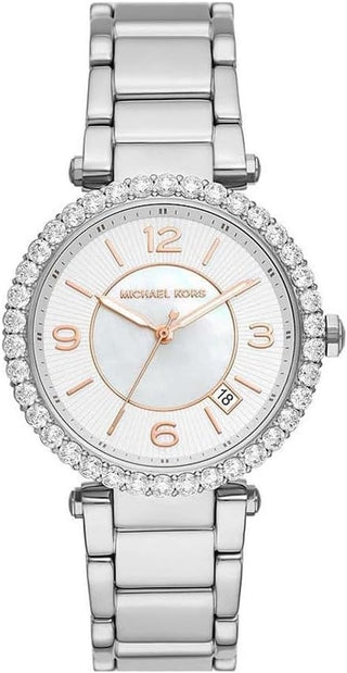 Front view of Michael Kors Parker MK4694 Womens Watch on white background