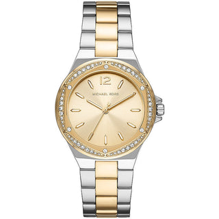 Front view of Michael Kors Lennox MK6988 Womens Watch on white background