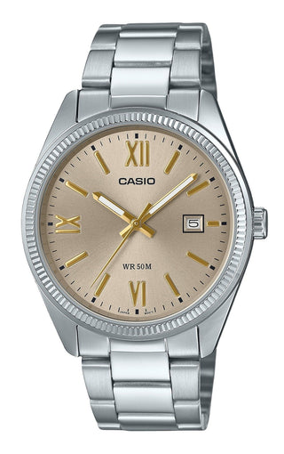 Front view of Casio MTP-1302DD-9AV Mens Watch on white background