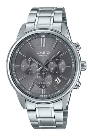 Front view of Casio MTP-E515D-8AV Mens Watch on white background