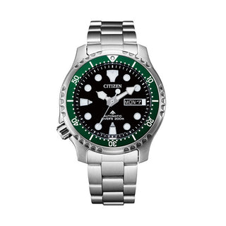 Front view of Citizen Promaster Diver’S Automatic Mt NY0084-89E Mens Watch on white background