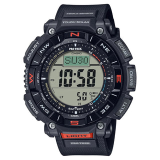 Front view of Casio Pro Trek Trekking Pro Solar Powered PRG-340-1ER Mens Watch on white background