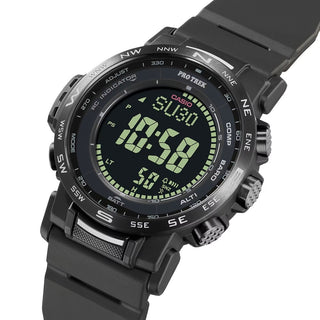 Angle shot of Casio Pro-Trek PRW-35Y-1BER Black Resin Mens Watch on white background