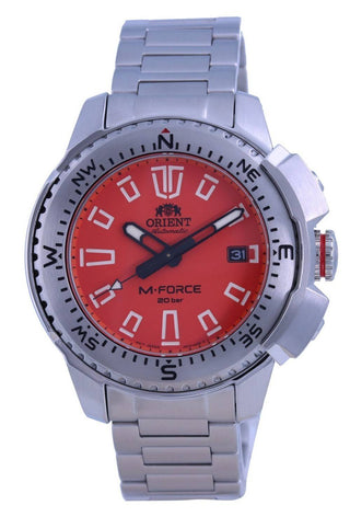 Front view of Orient M-Force RA-AC0N02Y10B Mens Watch on white background