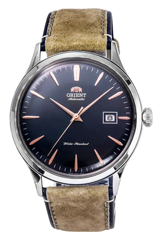 Front view of Orient Bambino RA-AC0P02L10B Mens Watch on white background