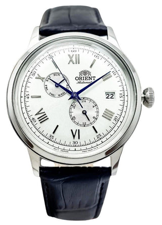Front view of Orient Bambino RA-AK0701S10B Mens Watch on white background