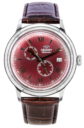 Front view of Orient Bambino RA-AK0705R10B Mens Watch on white background