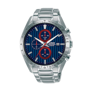 Front view of Lorus Sports Chronograph RM307HX9 Mens Watch on white background