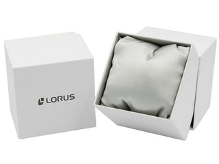 Angle shot of Lorus Lady RP629DX9 Grey Stainless Steel Womens Watch on white background