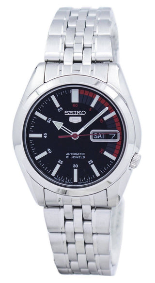 Front view of Seiko SNK375J1 Mens Watch on white background