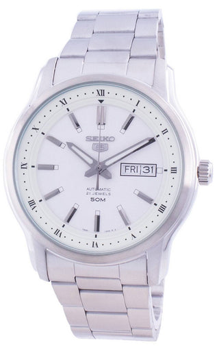 Front view of Seiko SNKP09K1 Mens Watch on white background