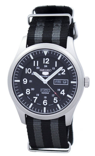 Front view of Seiko SNZG15J1-VAR-NATO1 Mens Watch on white background