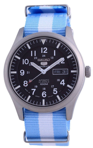 Front view of Seiko SNZG15J1-VAR-NATO24 Mens Watch on white background