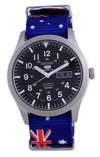 Front view of Seiko SNZG15J1-VAR-NATO30 Mens Watch on white background