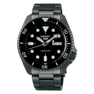 Front view of Seiko 5 Sports SRPD65K1 Mens Watch on white background