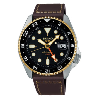 Front view of Seiko Sports Automatic Gmt SSK036K1 Mens Watch on white background