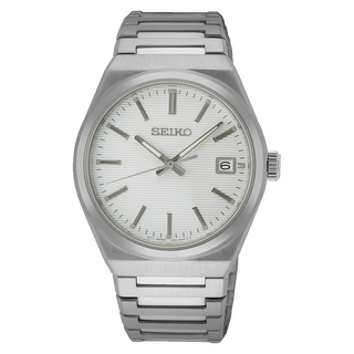 Front view of Seiko Neo Classic SUR553P1 Watch on white background