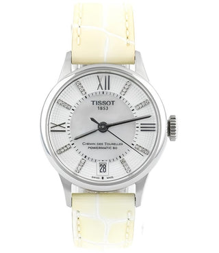 Front view of Tissot Chemins Des Tourelles T099207A Womens Watch on white background