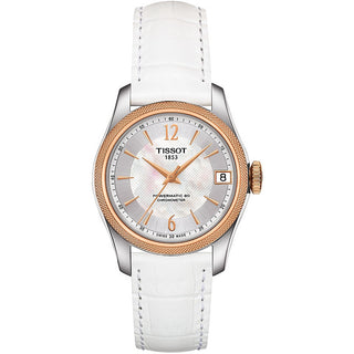 Front view of Tissot Ballade Cosc T1082082611700 Womens Watch on white background