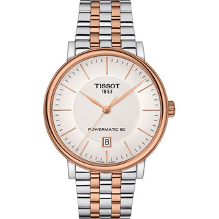 Front view of Tissot Carson Powermatic 80 T1224072203101 Mens Watch on white background