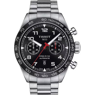 Front view of Tissot Prs Chrono T1316271105200 Mens Watch on white background