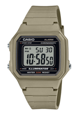 Front view of Casio W-217H-5AV Mens Watch on white background